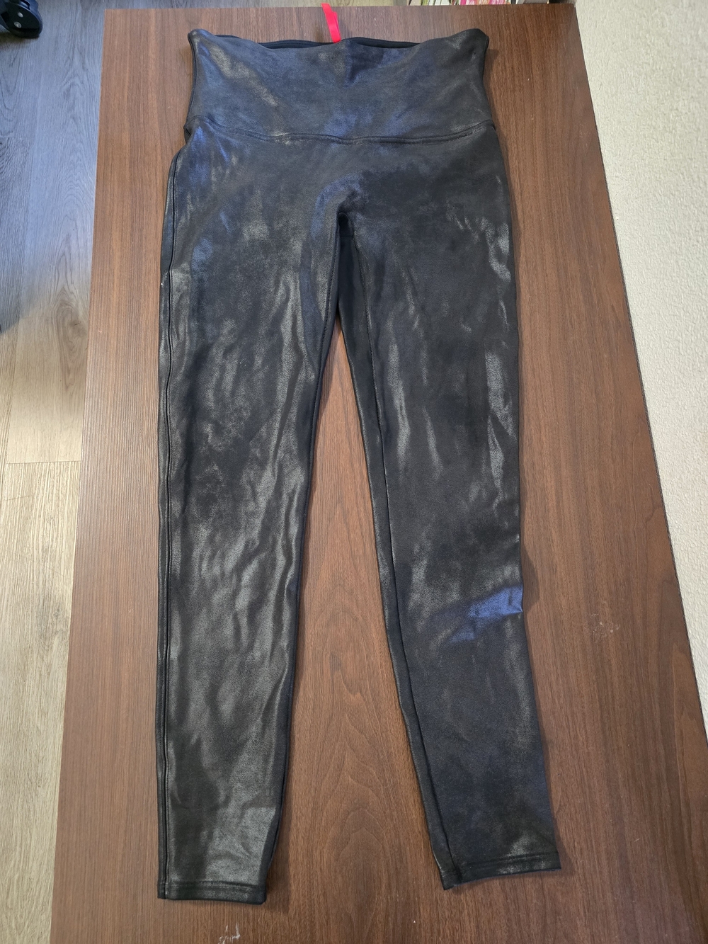 SPANX Black Faux Leather-Look High-Rise Jeggings